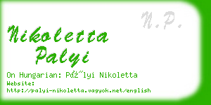 nikoletta palyi business card